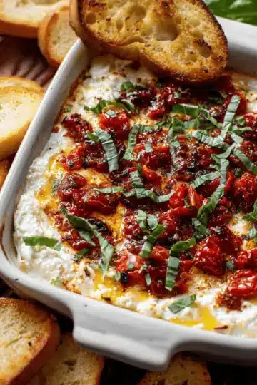 Baked Goat Cheese Bruschetta Dip