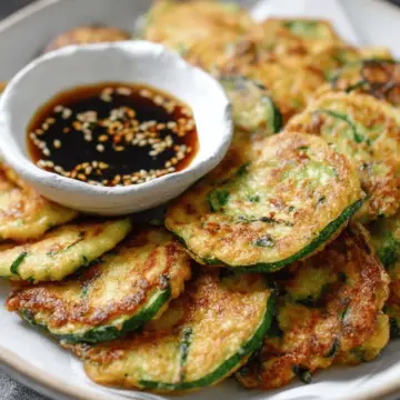 Korean zucchini fritters - hobak jeon
