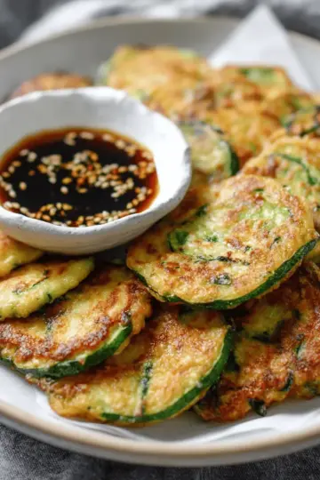 Korean zucchini fritters - hobak jeon