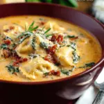 Creamy Tuscan Ravioli Soup