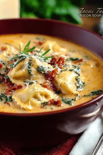 Creamy Tuscan Ravioli Soup