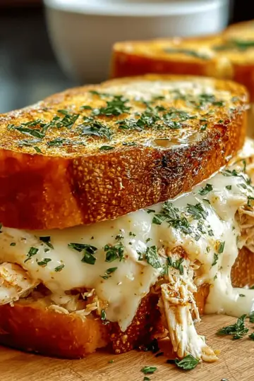 Irresistible Cheesy Chicken Garlic Bread Sandwich Recipe