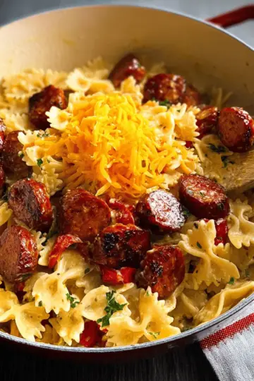 One Pot Creamy Cajun Sausage Pasta