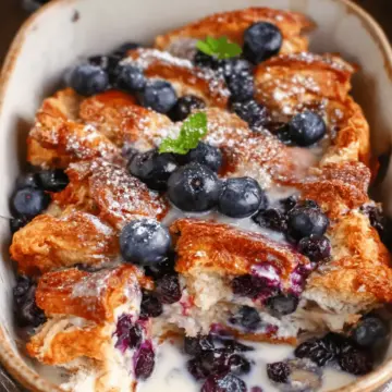 Blueberry Croissant French Toast Bake