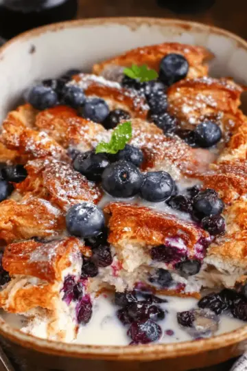 Blueberry Croissant French Toast Bake