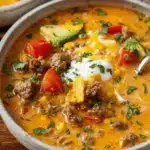 Creamy Beef Taco Soup