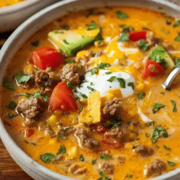 Creamy Beef Taco Soup