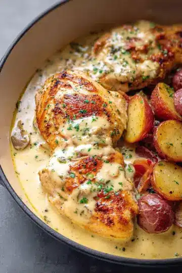 Chicken and Potatoes with Dijon Cream Sauce