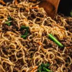 Mongolian Ground Beef and Noodles
