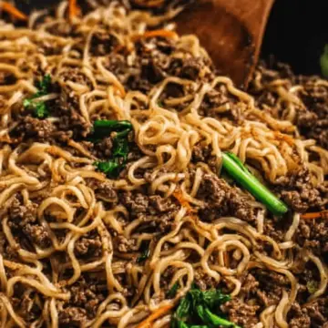 Mongolian Ground Beef and Noodles