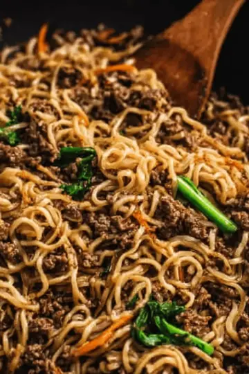 Mongolian Ground Beef and Noodles