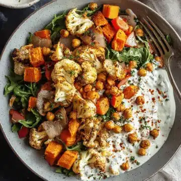 Glow Bowl Recipe: Roasted Veggie, Tahini Yogurt Sauce