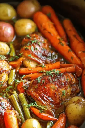 Slow Cooker Honey Garlic Chicken and Veggies