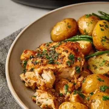 Slow Cooker Parmesan Garlic Chicken and Potatoes