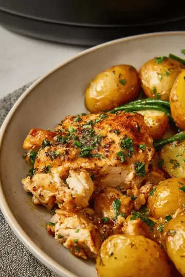 Slow Cooker Parmesan Garlic Chicken and Potatoes