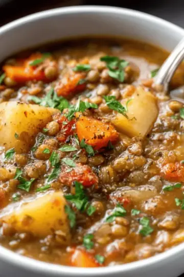Easy Lentil Potato Soup Recipe