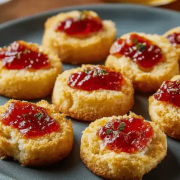 Cheesy Thumbprint Appetizers with Hot Pepper Jelly