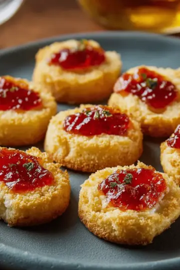 Cheesy Thumbprint Appetizers with Hot Pepper Jelly