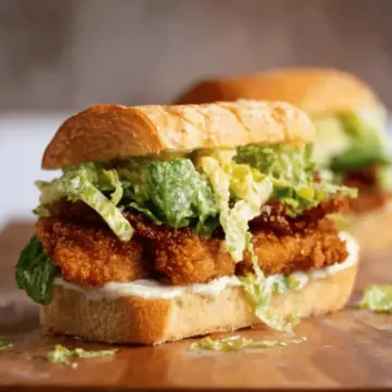 Crispy Chicken Caesar Sandwiches.