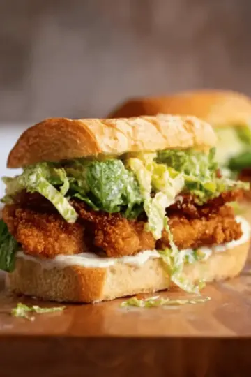 Crispy Chicken Caesar Sandwiches.