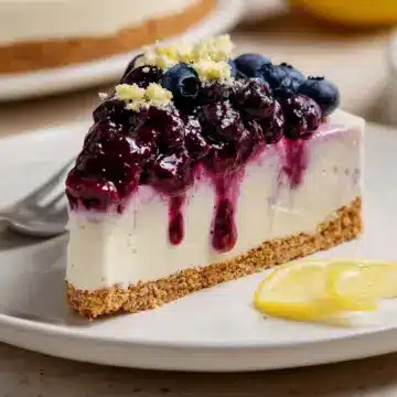 No-Bake Lemon Blueberry Cheesecake