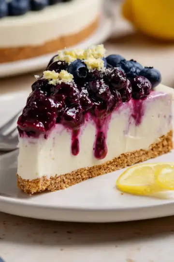 No-Bake Lemon Blueberry Cheesecake