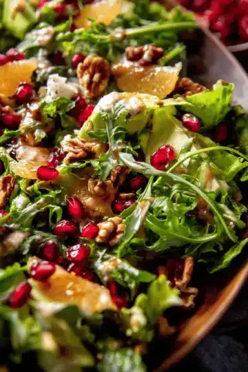 Christmas Salad with Honey Mustard Dressing.