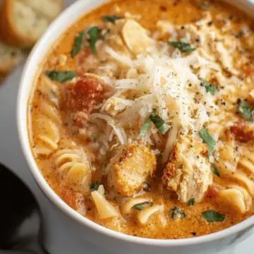 Crockpot Chicken Parmesan Soup