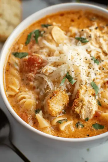 Crockpot Chicken Parmesan Soup