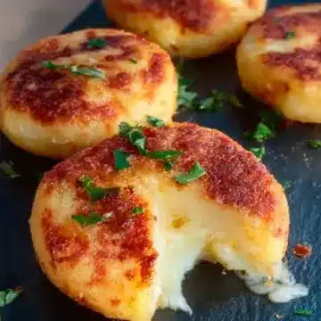 Cheese Stuffed Potato Cakes (2 Ingredients)