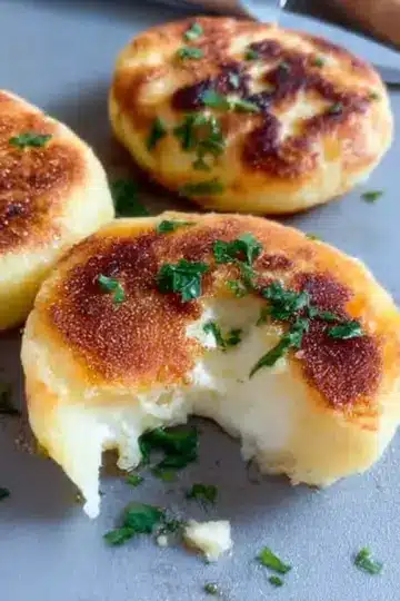 Cheese Stuffed Potato Cakes (2 Ingredients)