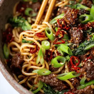 Caramelised Sticky Beef Noodles