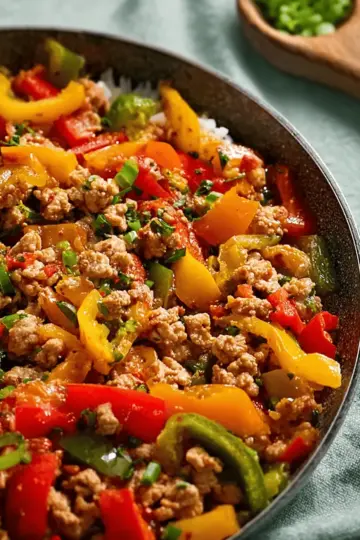 Mom's Ground Turkey and Peppers