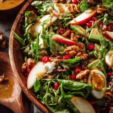 Christmas Salad with Honey Mustard Dressing.