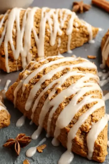 Gingerbread Scones with Maple Glaze