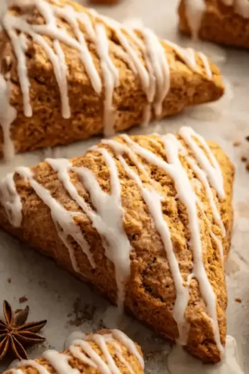 Gingerbread Scones with Maple Glaze