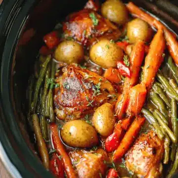 Slow Cooker Honey Garlic Chicken and Veggies