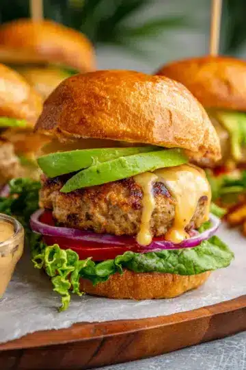 Avocado Turkey Burgers with Chipotle Aioli
