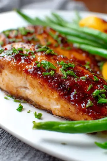 Date Night Bourbon Peach Glazed Salmon