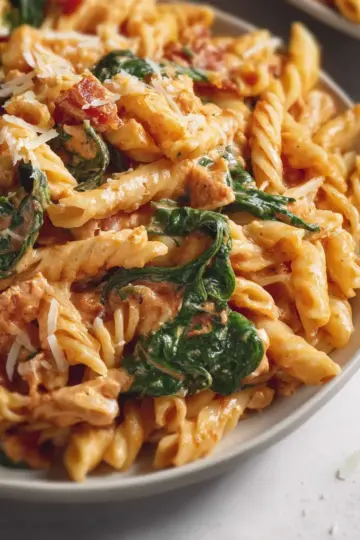 Creamy Tomato and Spinach Pasta