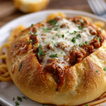 Bread Bowl Spaghetti
