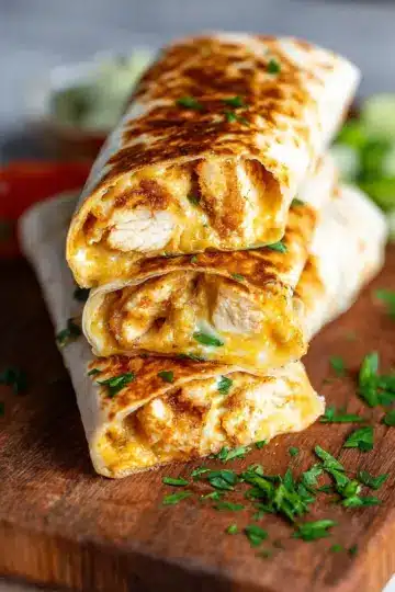 Cheesy Garlic Chicken Wraps