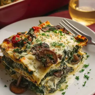 Ultra-Creamy Spinach and Mushroom Lasagna Recipe