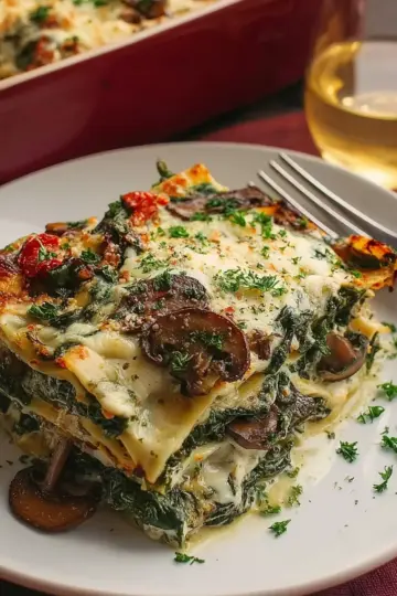 Ultra-Creamy Spinach and Mushroom Lasagna Recipe