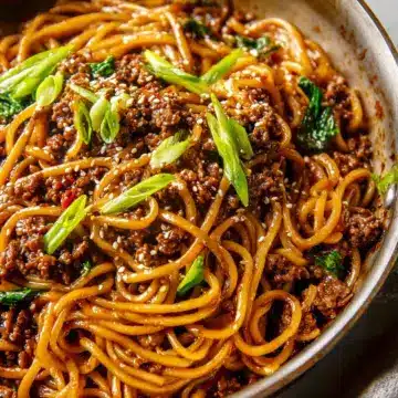 Mongolian Ground Beef Noodles