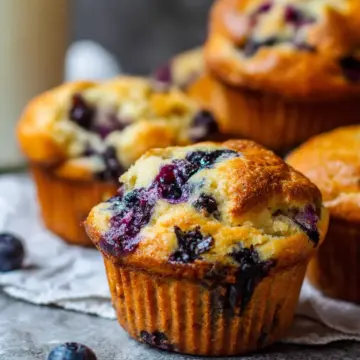 Greek Yogurt Blueberry Muffins (Low Sugar Recipe)