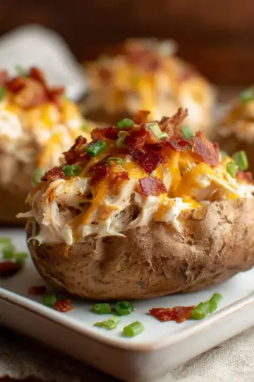 Crack Chicken Stuffed Baked Potatoes