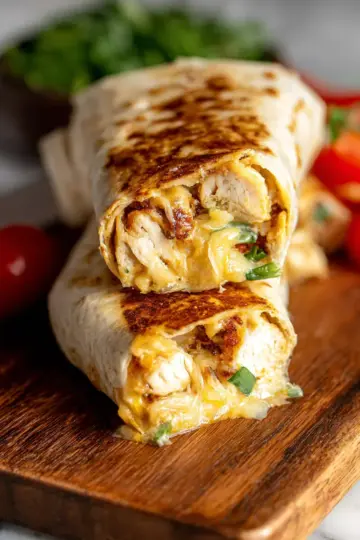 Cheesy Garlic Chicken Wraps