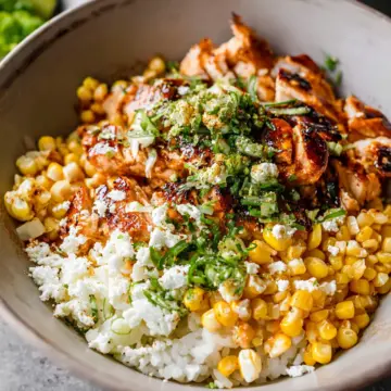 Street Corn Chicken Rice Bowls