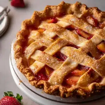 Brown Butter Strawberry Peach Pie